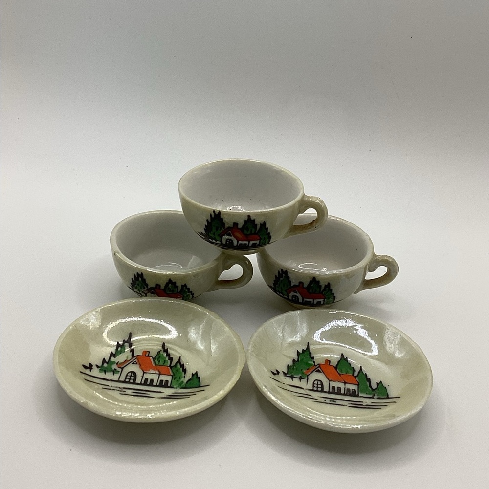 RARE! VINTAGE GRANTCREST JAPAN CHILD TEA SET 5 piece Country House